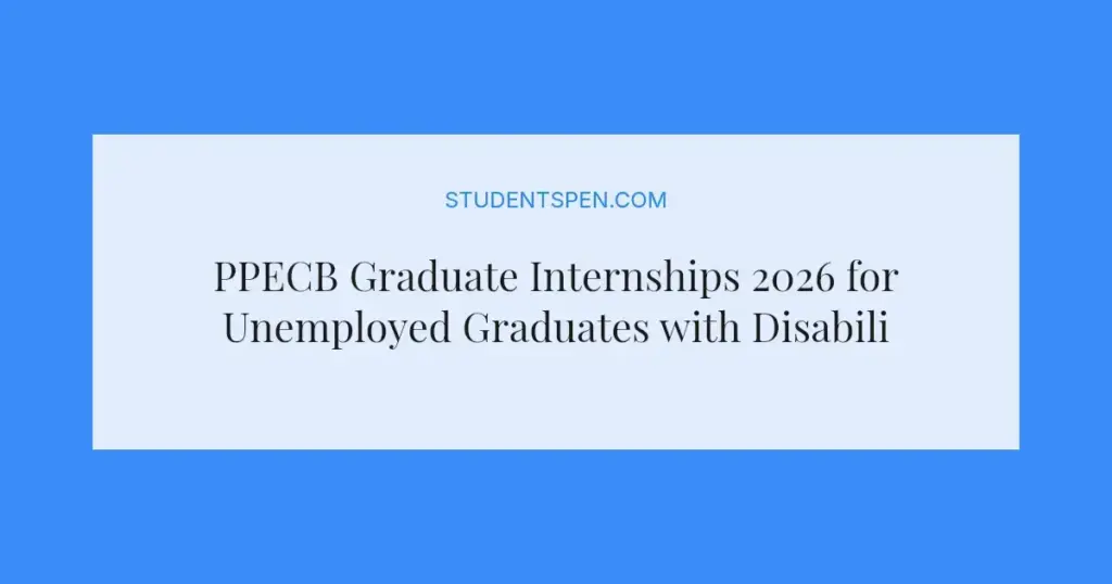PPECB Graduate Internships 2026 for Unemployed Graduates with Disabilities in Nelspruit