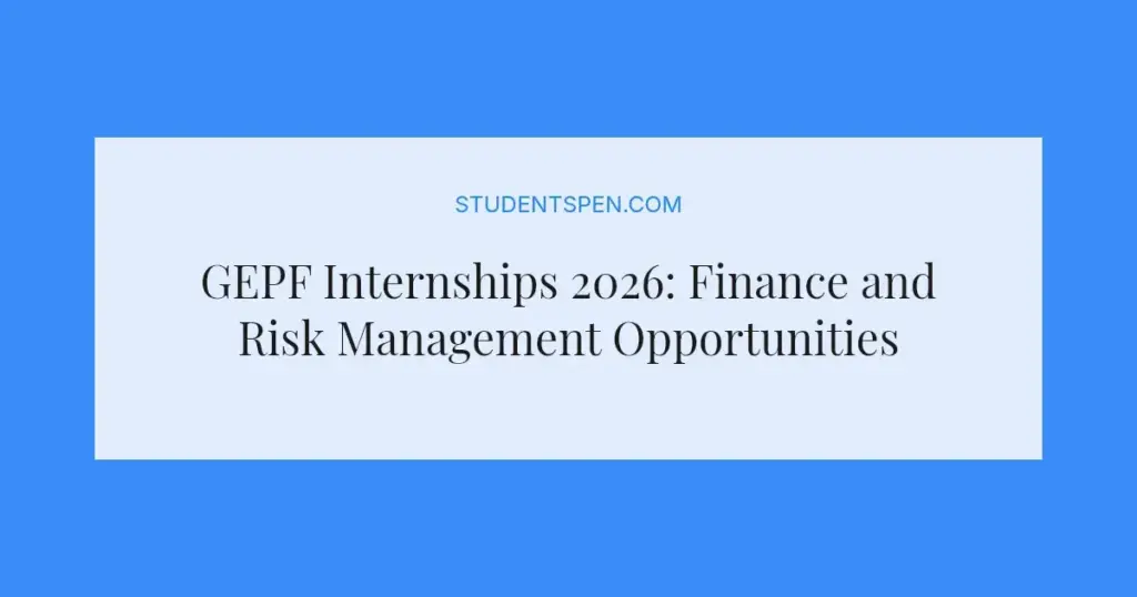GEPF Internships 2026: Finance and Risk Management Opportunities