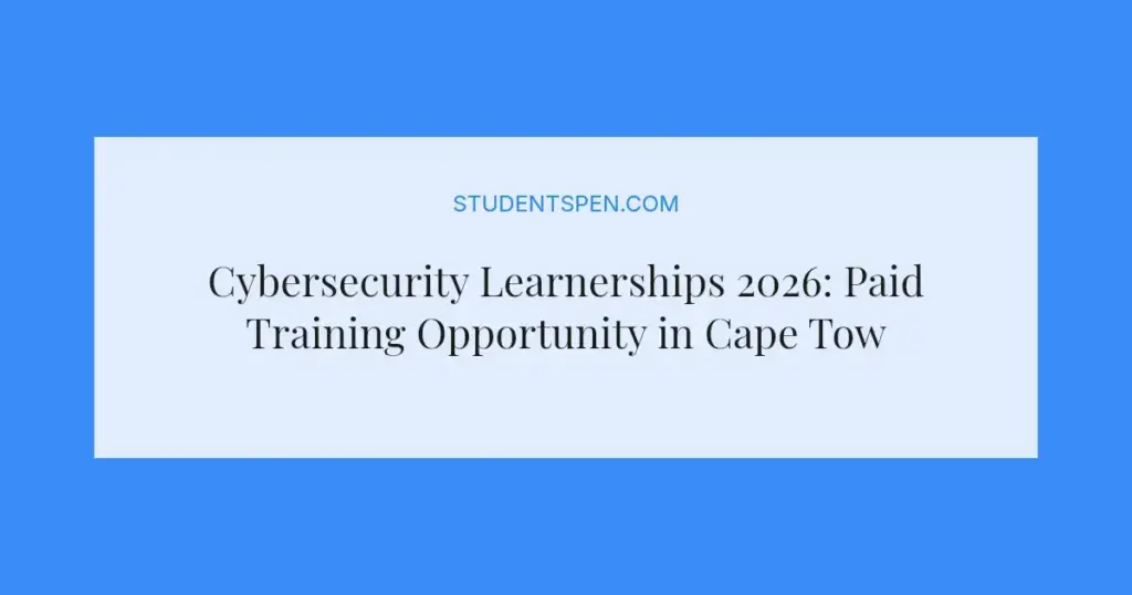 Cybersecurity Learnerships 2026: Paid Training Opportunity in Cape Town