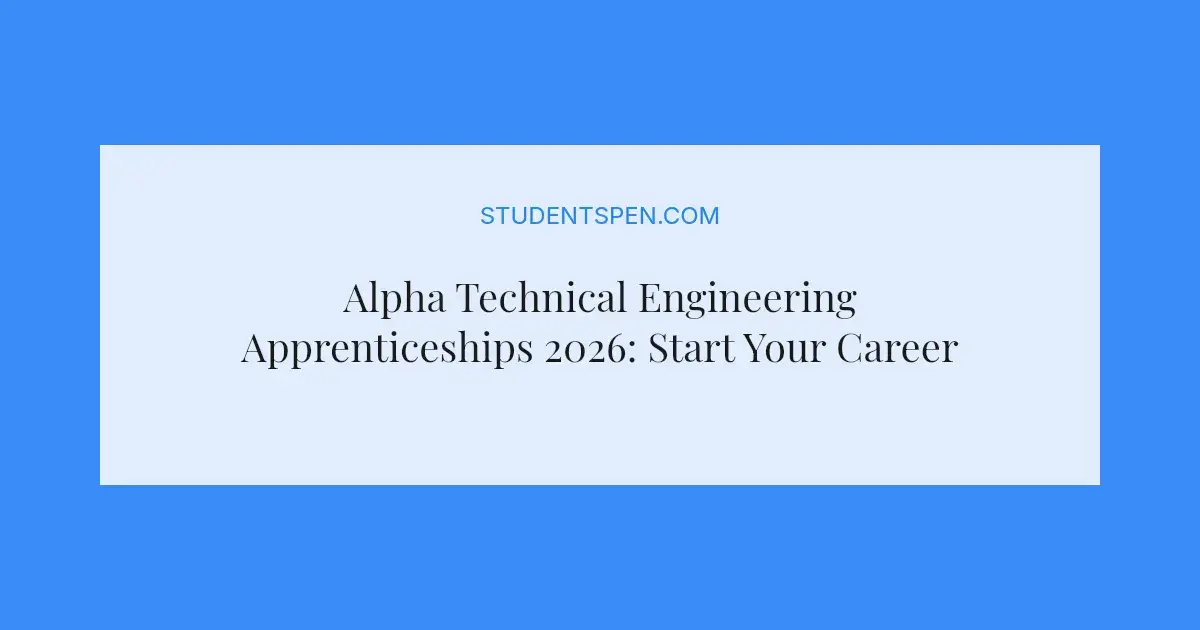 Alpha Technical Engineering Apprenticeships 2026: Start Your Career ...