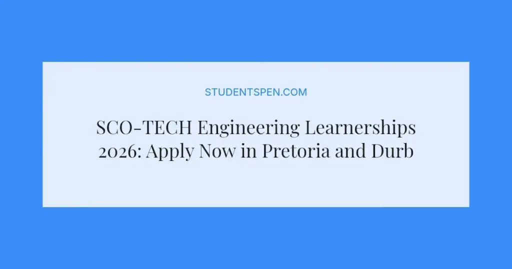 SCO-TECH Engineering Learnerships 2026: Apply Now in Pretoria and Durban