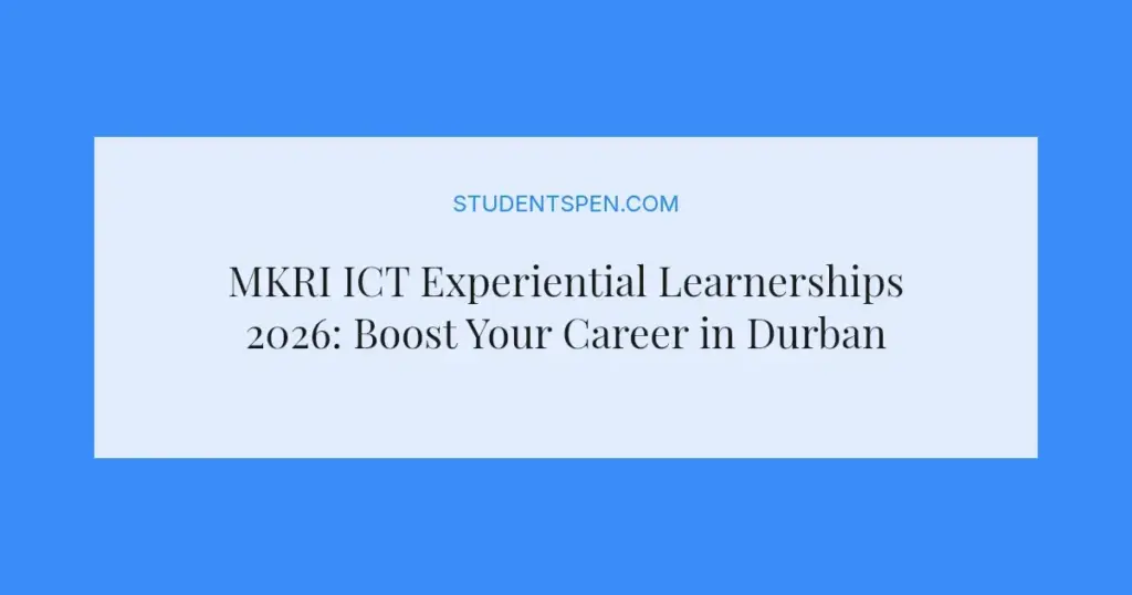MKRI ICT Experiential Learnerships 2026: Boost Your Career in Durban