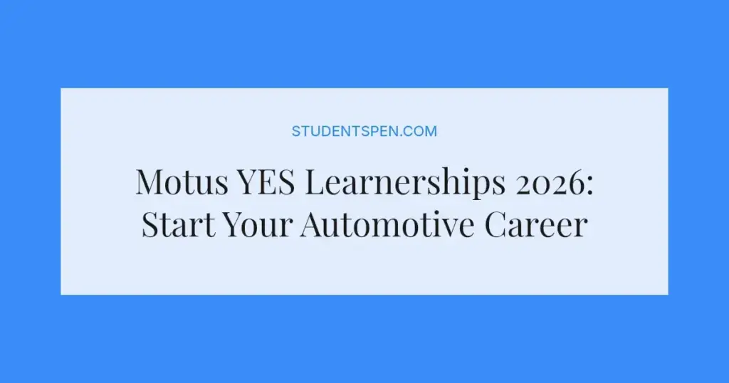Motus YES Learnerships 2026: Start Your Automotive Career