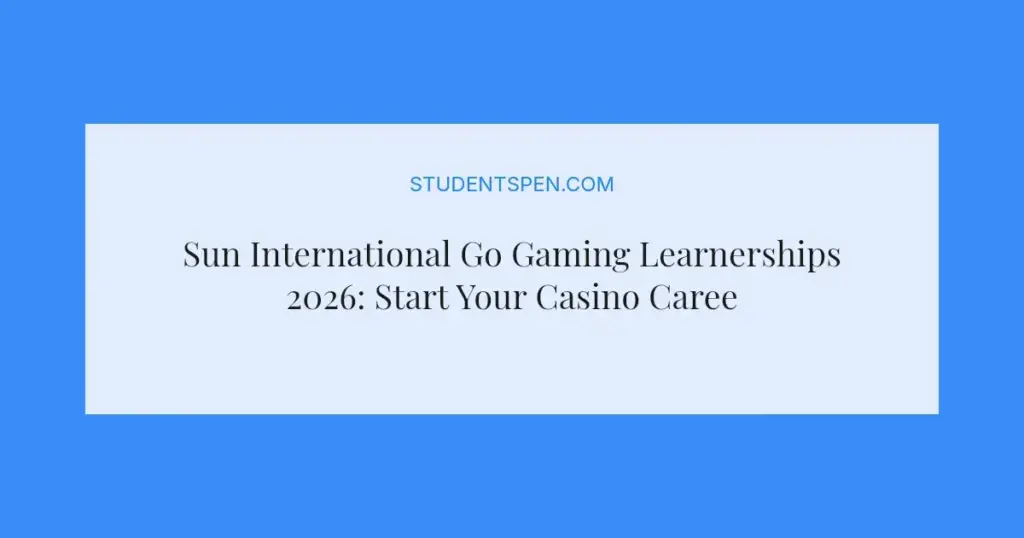 Sun International Go Gaming Learnerships 2026: Start Your Casino Career in Cape Town