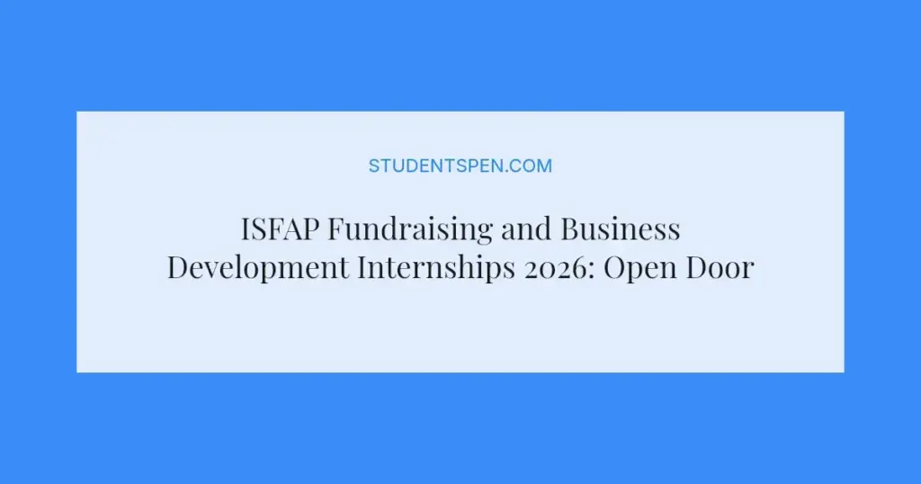 ISFAP Fundraising and Business Development Internships 2026: Open Doors for Young South Africans