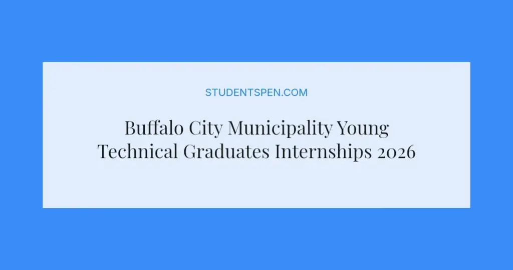 Buffalo City Municipality Young Technical Graduates Internships 2026