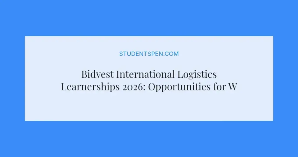 Bidvest International Logistics Learnerships 2026: Opportunities for Women with Disabilities