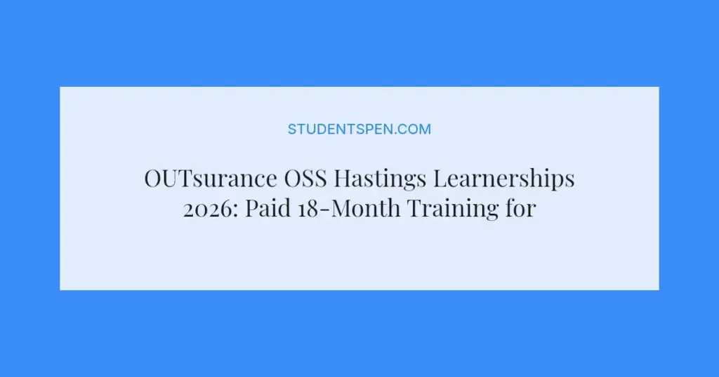 OUTsurance OSS Hastings Learnerships 2026: Paid 18-Month Training for Youth