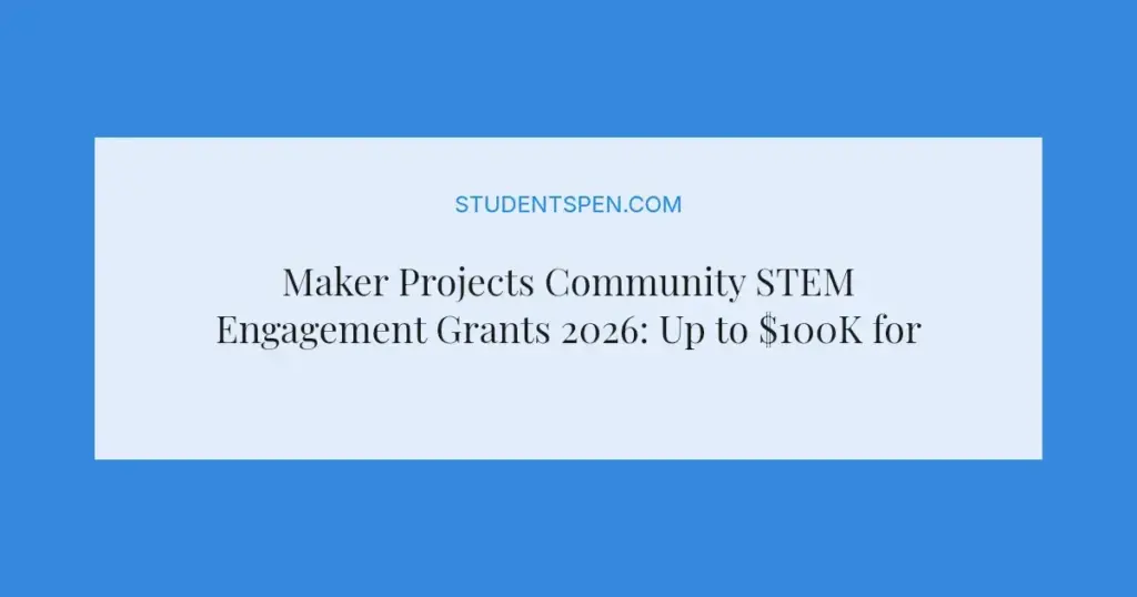 Maker Projects Community STEM Engagement Grants 2026: Up to $100K for Australian Youth Programs
