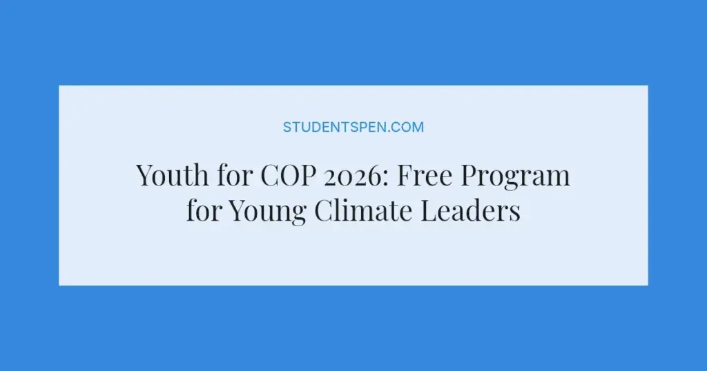 Youth for COP 2026: Free Program for Young Climate Leaders