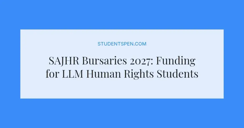 SAJHR Bursaries 2027: Funding for LLM Human Rights Students