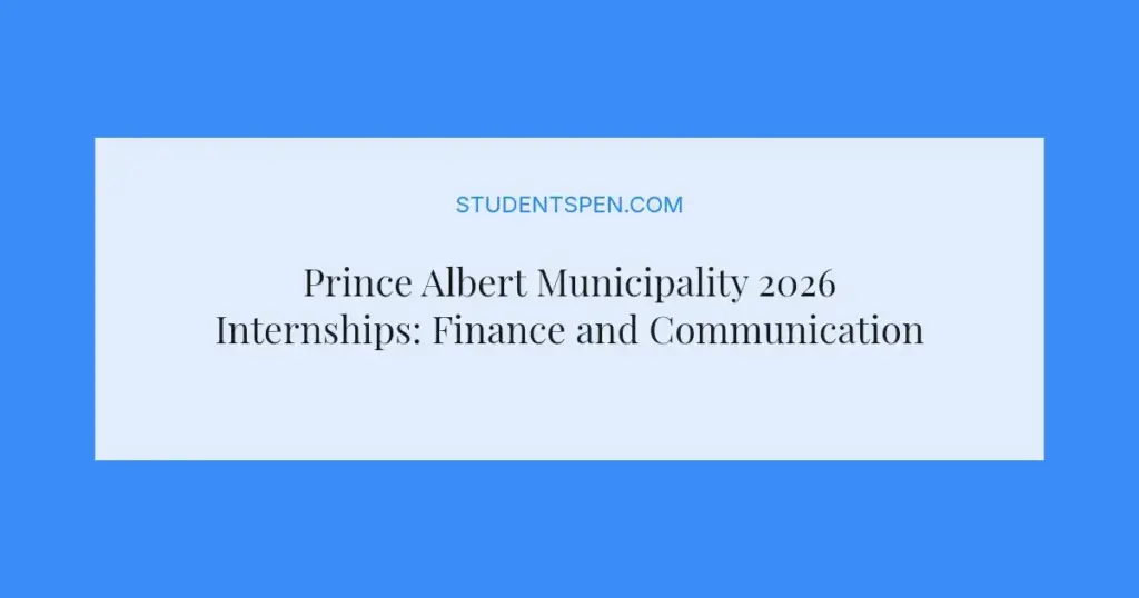 Prince Albert Municipality 2026 Internships: Finance and Communications Opportunities