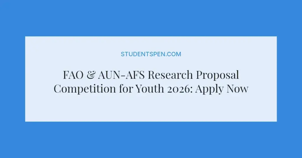 FAO & AUN-AFS Research Proposal Competition for Youth 2026: Apply Now