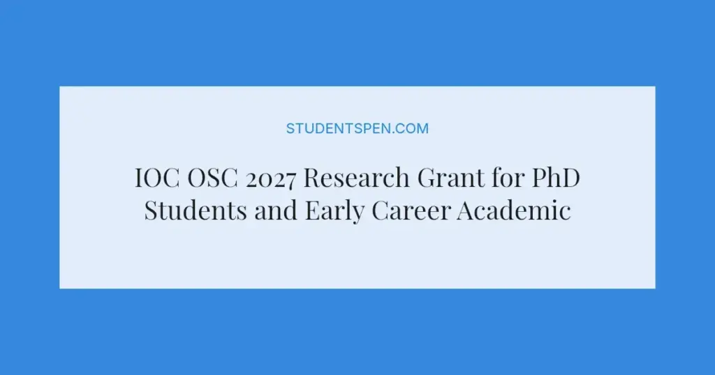 IOC OSC 2027 Research Grant for PhD Students and Early Career Academics