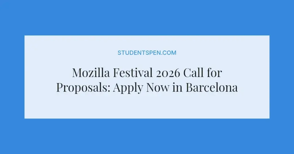 Mozilla Festival 2026 Call for Proposals: Apply Now in Barcelona