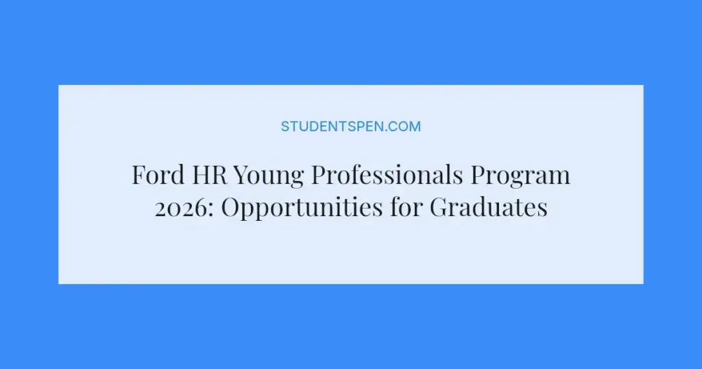 Ford HR Young Professionals Program 2026: Opportunities for Graduates in Pretoria