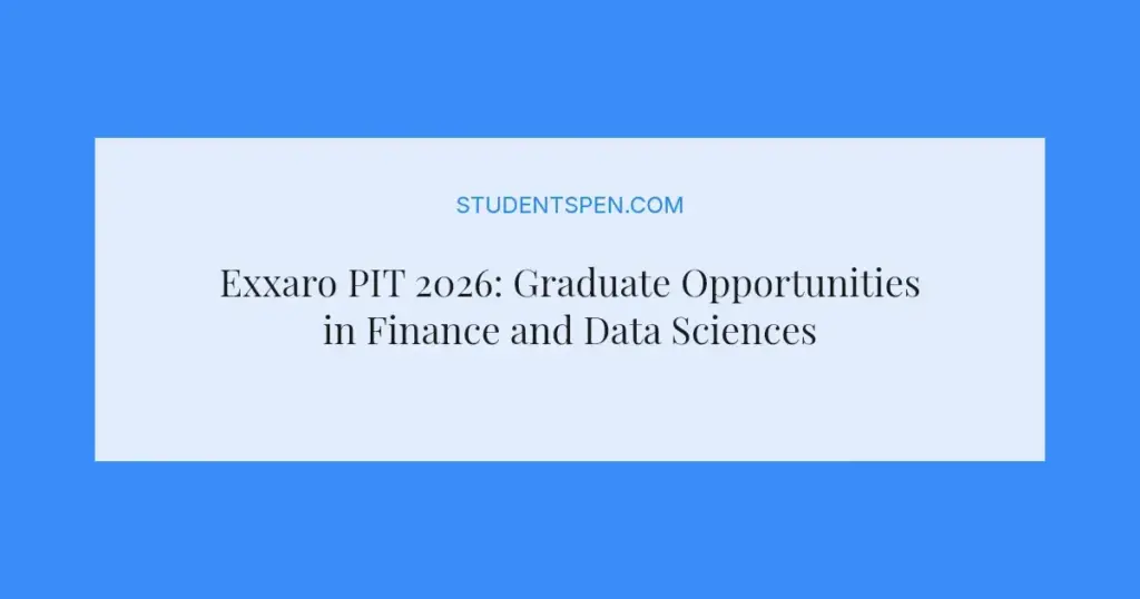 Exxaro PIT 2026: Graduate Opportunities in Finance and Data Sciences
