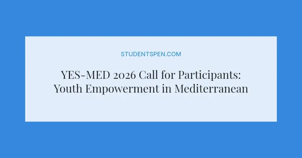 YES-MED 2026 Call for Participants: Youth Empowerment in Mediterranean