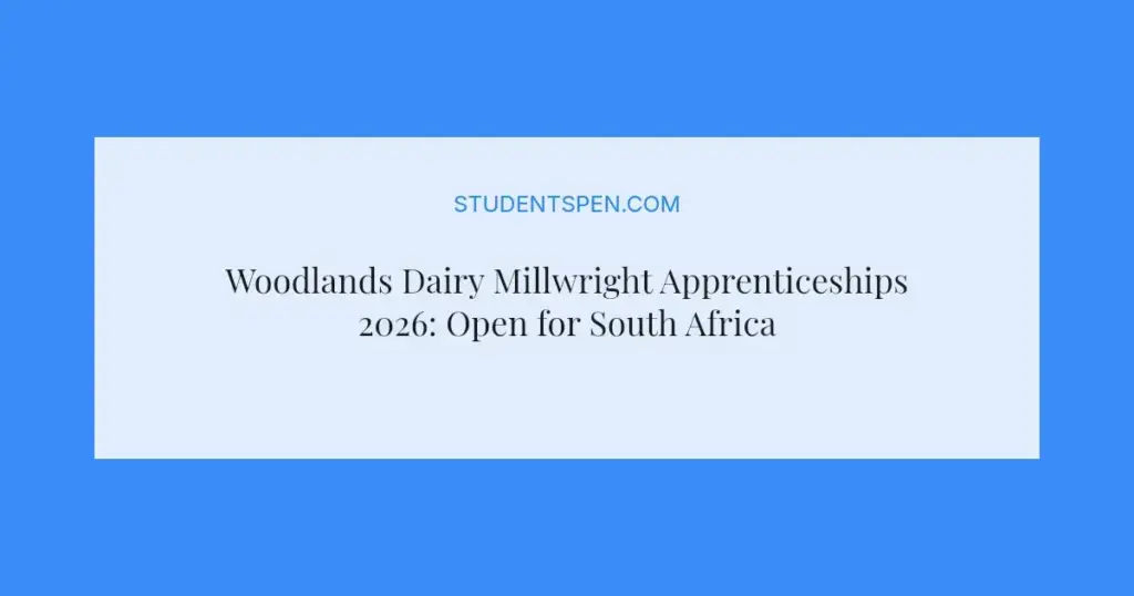 Woodlands Dairy Millwright Apprenticeships 2026: Open for South African Youth