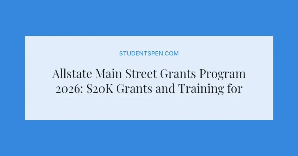 Allstate Main Street Grants Program 2026: $20K Grants and Training for Small Businesses