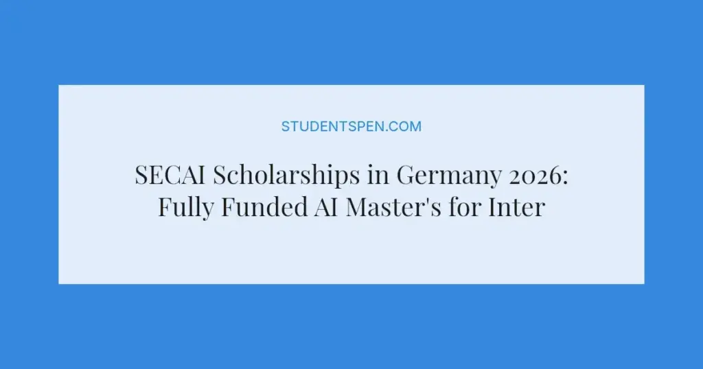 SECAI Scholarships in Germany 2026: Fully Funded AI Master's for International Students