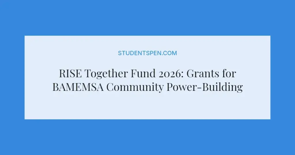 RISE Together Fund 2026: Grants for BAMEMSA Community Power-Building