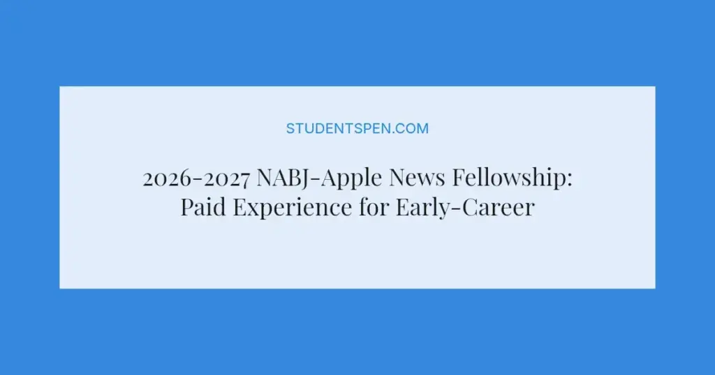 2026-2027 NABJ-Apple News Fellowship: Paid Experience for Early-Career Journalists
