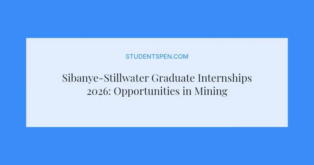 Sibanye-Stillwater Graduate Internships 2026: Opportunities in Mining