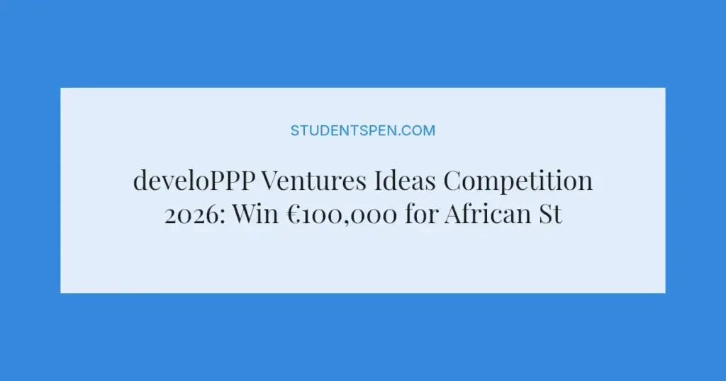 develoPPP Ventures Ideas Competition 2026: Win €100,000 for African Startups