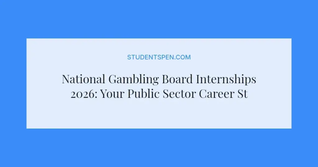 National Gambling Board Internships 2026: Your Public Sector Career Start