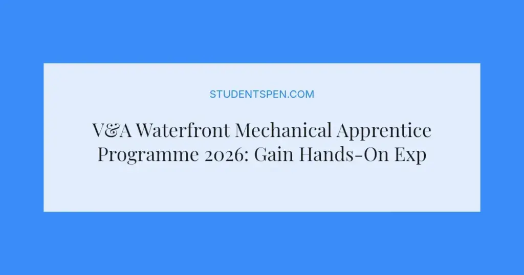 V&A Waterfront Mechanical Apprentice Programme 2026: Gain Hands-On Experience