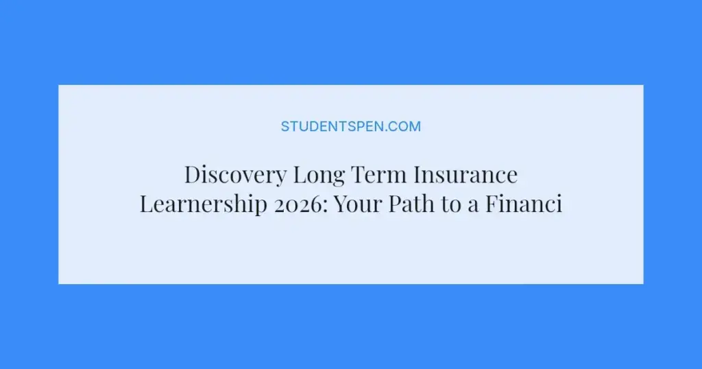Discovery Long Term Insurance Learnership 2026: Your Path to a Financial Services Career