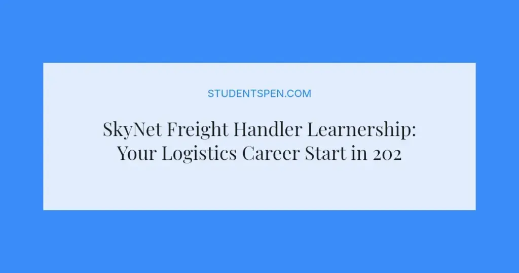 SkyNet Freight Handler Learnership: Your Logistics Career Start in 2026