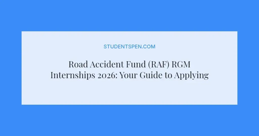 Road Accident Fund (RAF) RGM Internships 2026: Your Guide to Applying