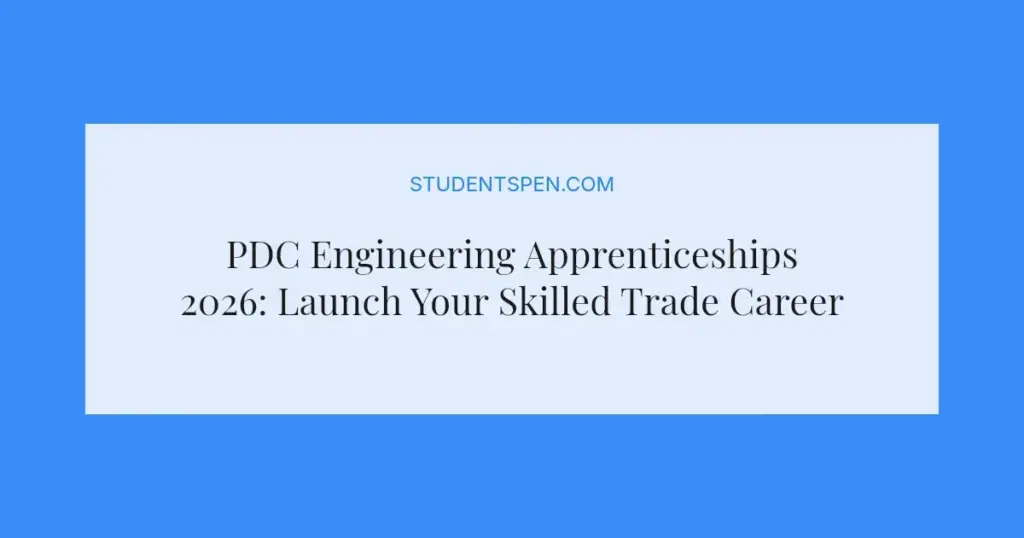 PDC Engineering Apprenticeships 2026: Launch Your Skilled Trade Career