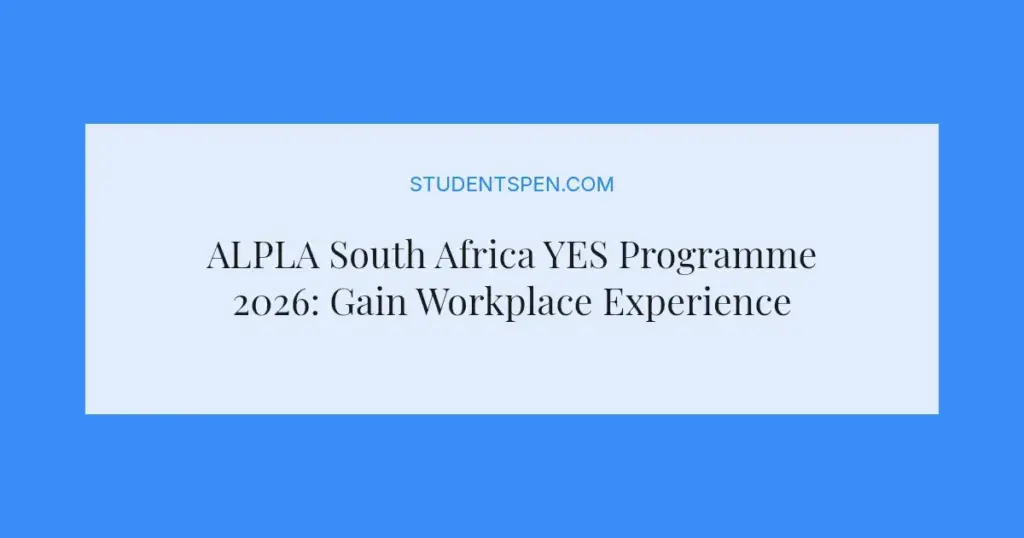 ALPLA South Africa YES Programme 2026: Gain Workplace Experience