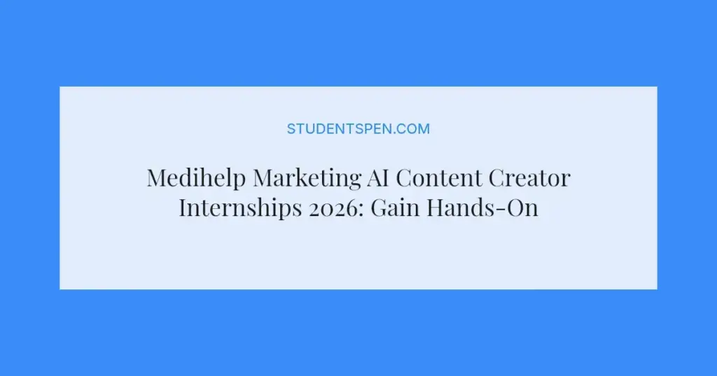 Medihelp Marketing AI Content Creator Internships 2026: Gain Hands-On Experience