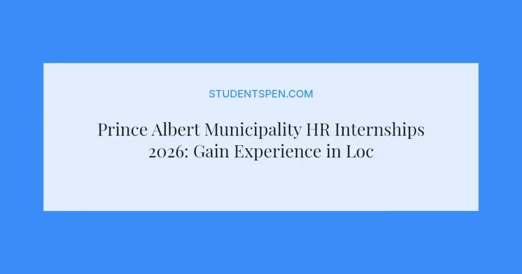 Prince Albert Municipality HR Internships 2026: Gain Experience in Local Government