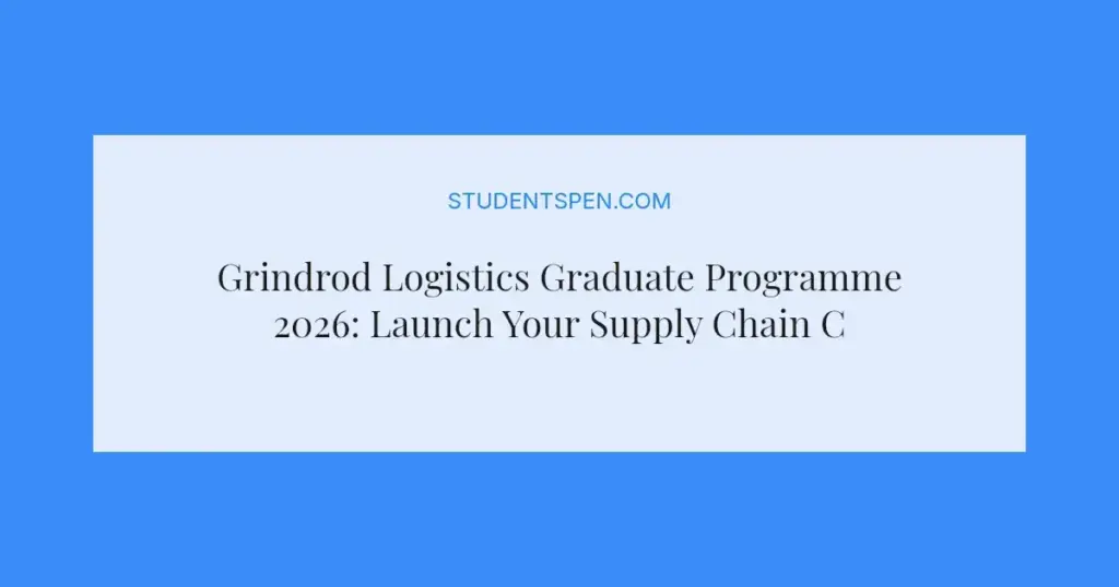 Grindrod Logistics Graduate Programme 2026: Launch Your Supply Chain Career