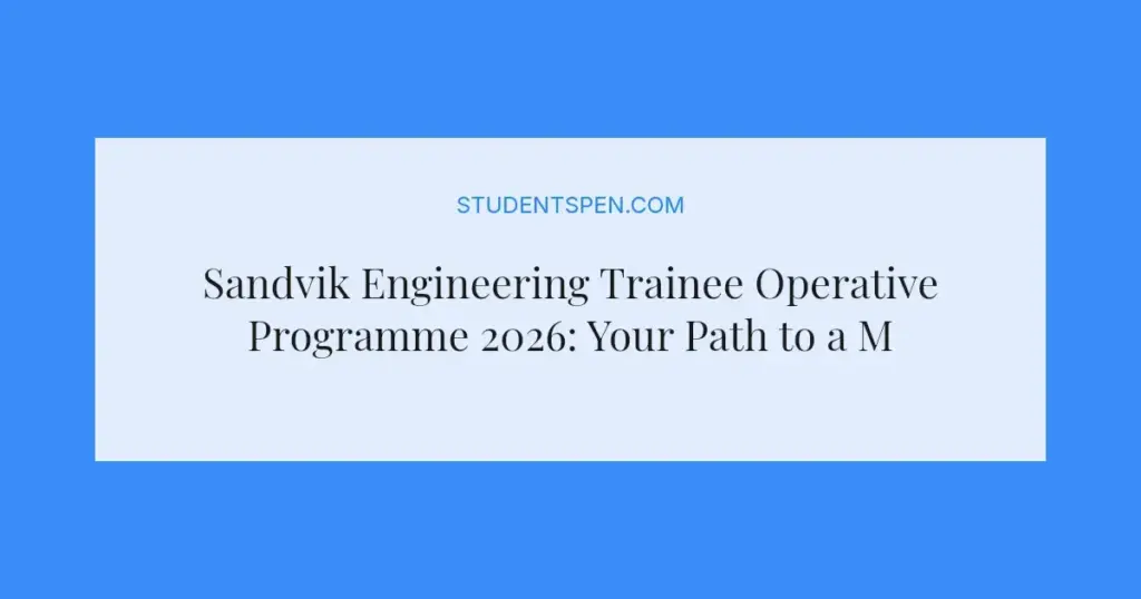 Sandvik Engineering Trainee Operative Programme 2026: Your Path to a Mining Career