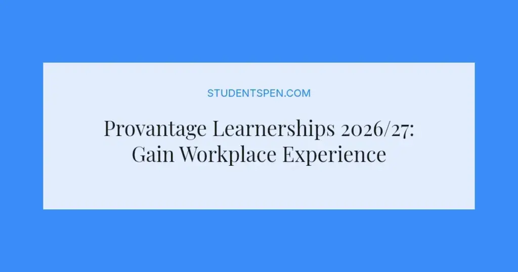 Provantage Learnerships 2026/27: Gain Workplace Experience