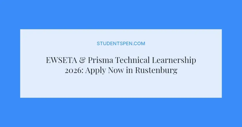 EWSETA & Prisma Technical Learnership 2026: Apply Now in Rustenburg