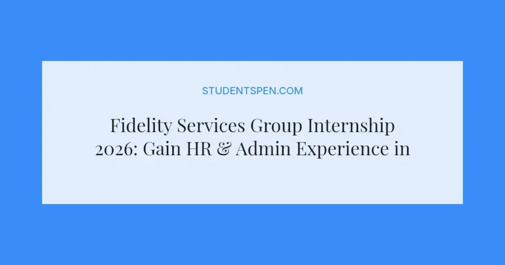 Fidelity Services Group Internship 2026: Gain HR & Admin Experience in Gauteng