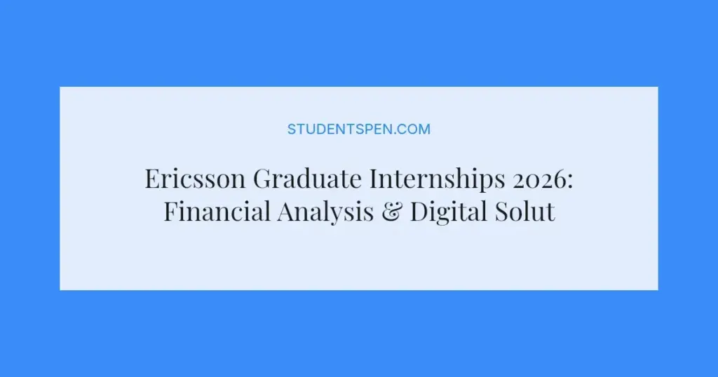 Ericsson Graduate Internships 2026: Financial Analysis & Digital Solutions in Johannesburg