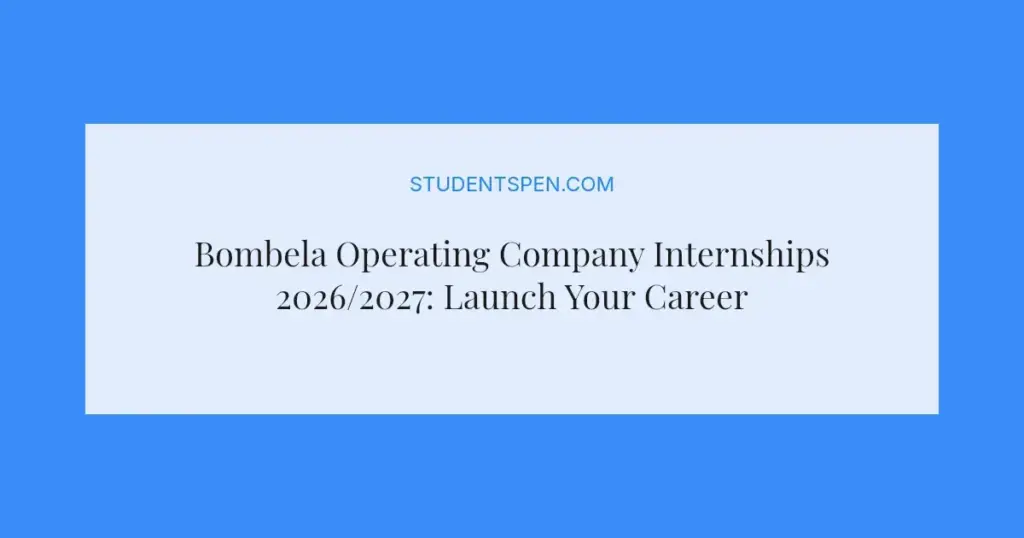 Bombela Operating Company Internships 2026/2027: Launch Your Career