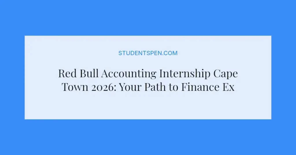Red Bull Accounting Internship Cape Town 2026: Your Path to Finance Experience