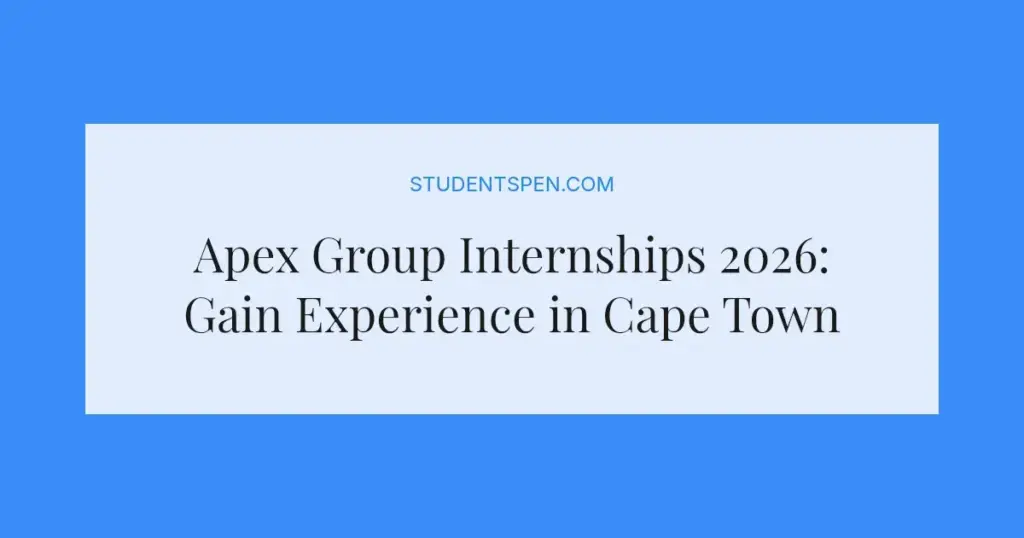 Apex Group Internships 2026: Gain Experience in Cape Town