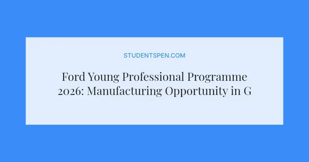 Ford Young Professional Programme 2026: Manufacturing Opportunity in Gauteng