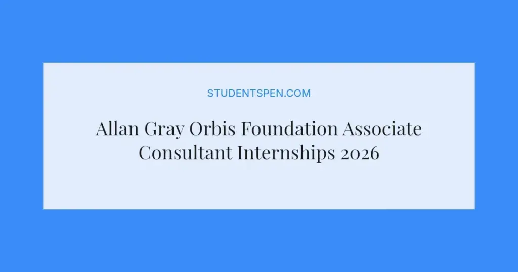 Allan Gray Orbis Foundation Associate Consultant Internships 2026