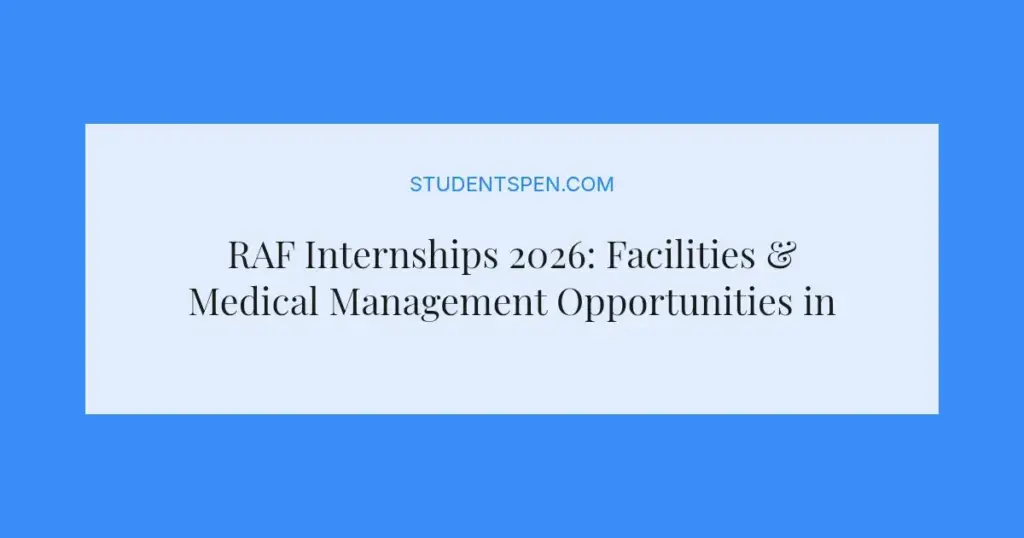 RAF Internships 2026: Facilities & Medical Management Opportunities in Durban